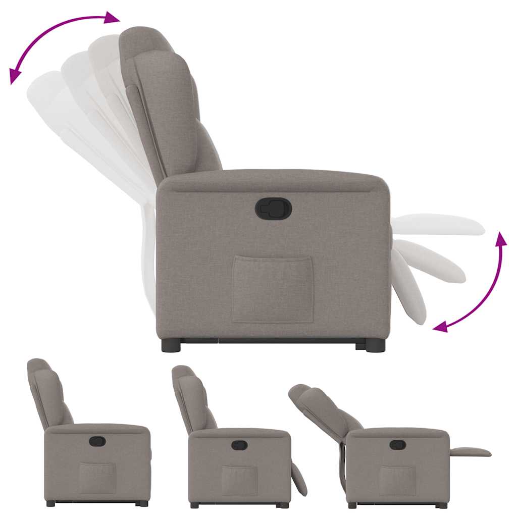 Fauteuil inclinable taupe tissu