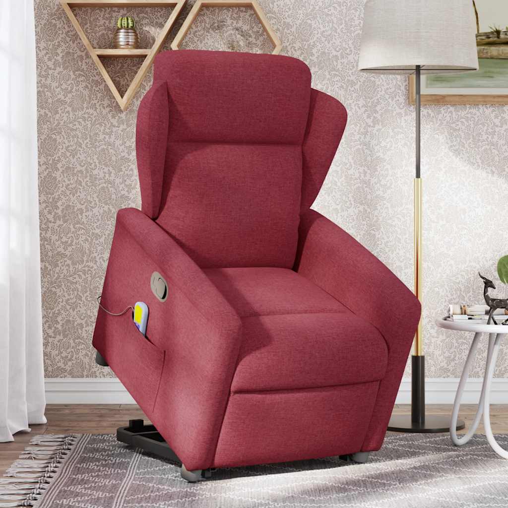 Fauteuil inclinable de massage Rouge bordeaux Tissu