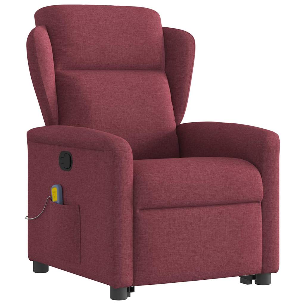 Fauteuil inclinable de massage Rouge bordeaux Tissu