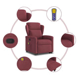 Fauteuil inclinable de massage Rouge bordeaux Tissu