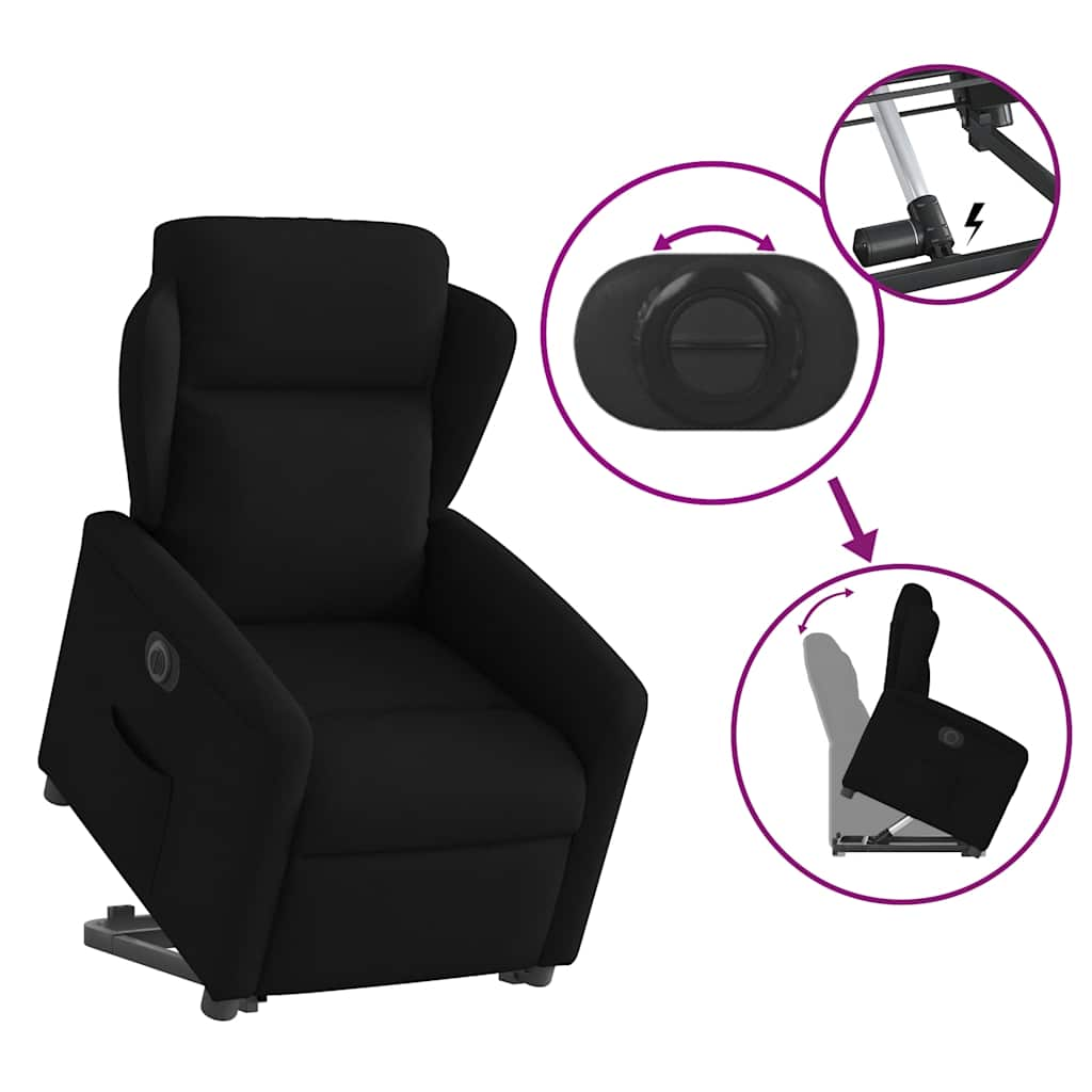 Fauteuil inclinable électrique noir tissu