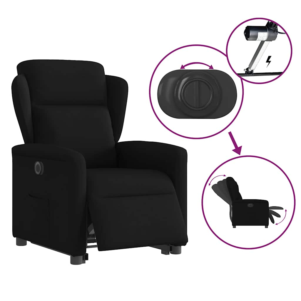 Fauteuil inclinable électrique noir tissu