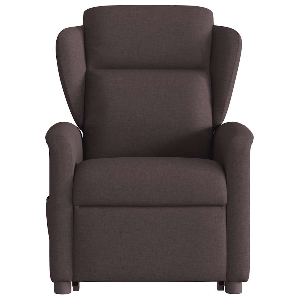 Fauteuil inclinable de massage électrique Marron foncé Tissu