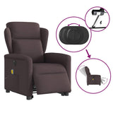 Fauteuil inclinable de massage électrique Marron foncé Tissu