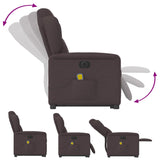 Fauteuil inclinable de massage électrique Marron foncé Tissu