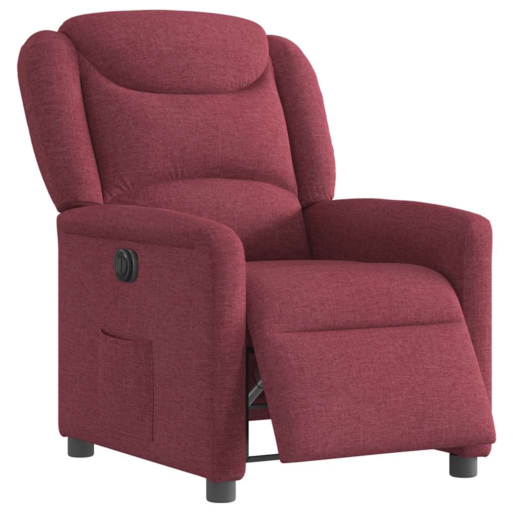 Fauteuil inclinable électrique Rouge bordeaux Tissu