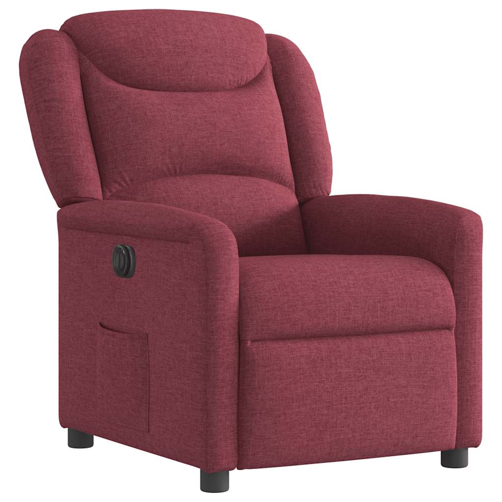 Fauteuil inclinable électrique Rouge bordeaux Tissu