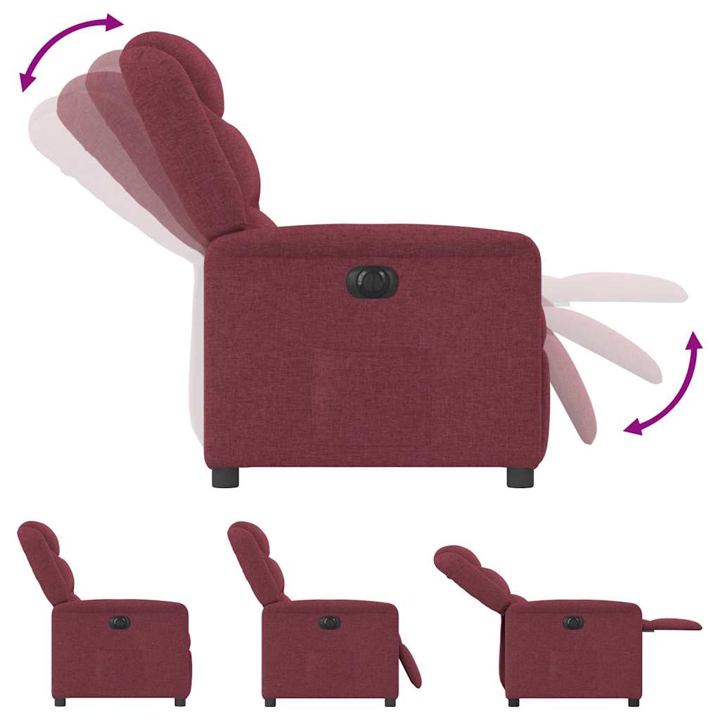 Fauteuil inclinable électrique Rouge bordeaux Tissu