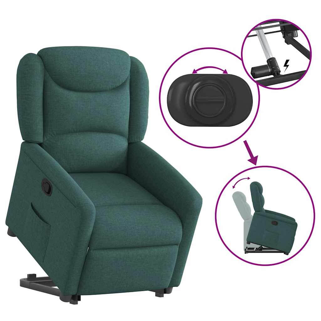 Fauteuil inclinable vert foncé tissu