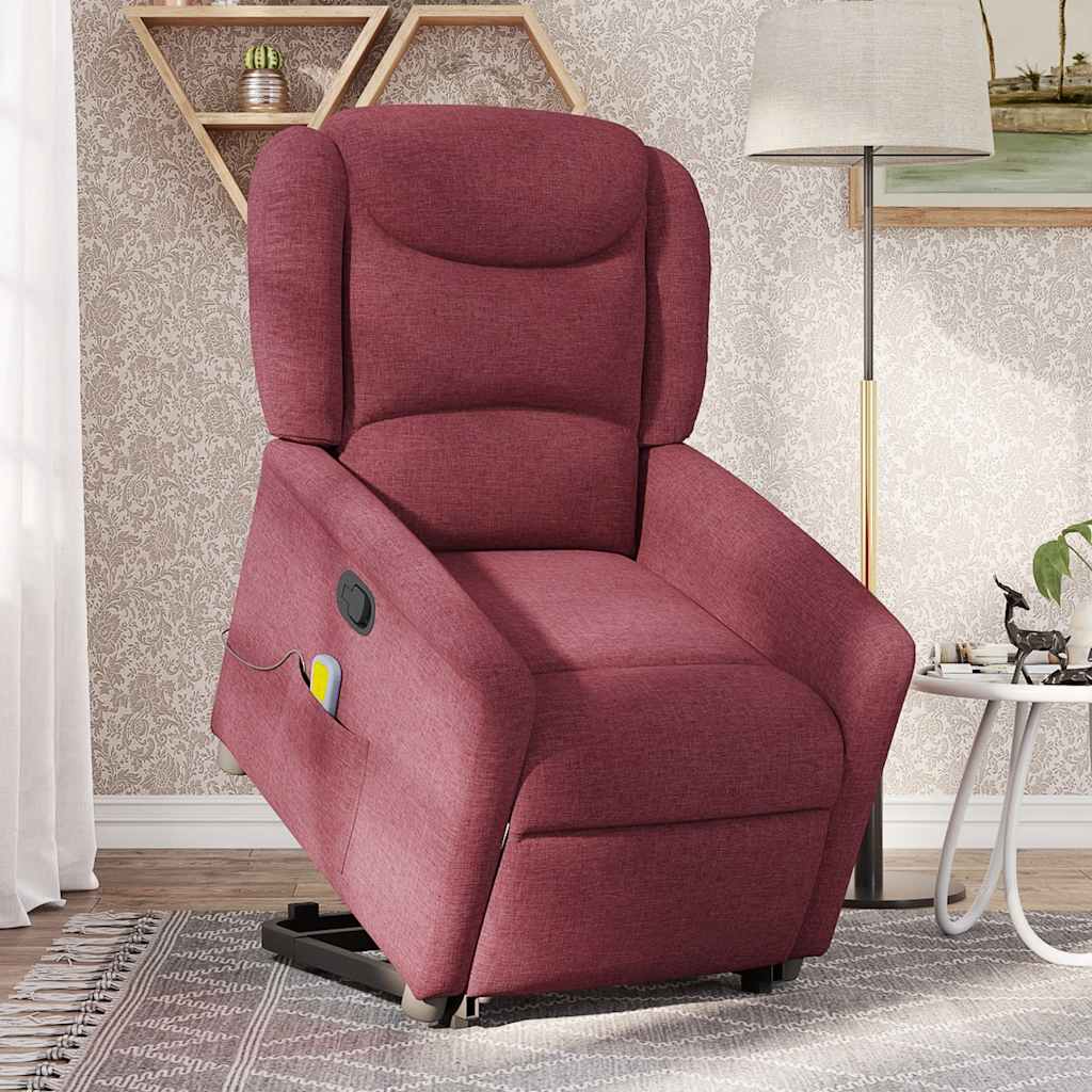 Fauteuil inclinable de massage Rouge bordeaux Tissu