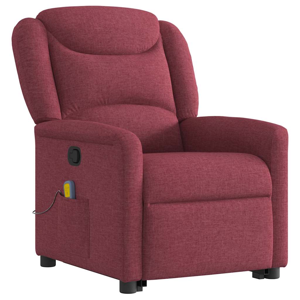 Fauteuil inclinable de massage Rouge bordeaux Tissu