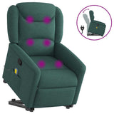 Fauteuil inclinable de massage Vert foncé Tissu