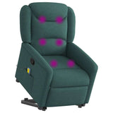 Fauteuil inclinable de massage Vert foncé Tissu