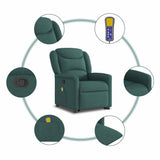 Fauteuil inclinable de massage Vert foncé Tissu