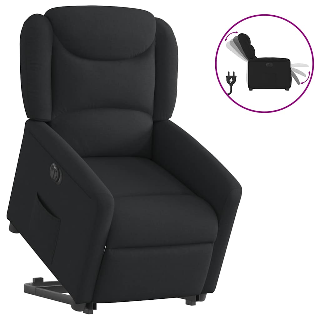 Fauteuil inclinable électrique noir tissu