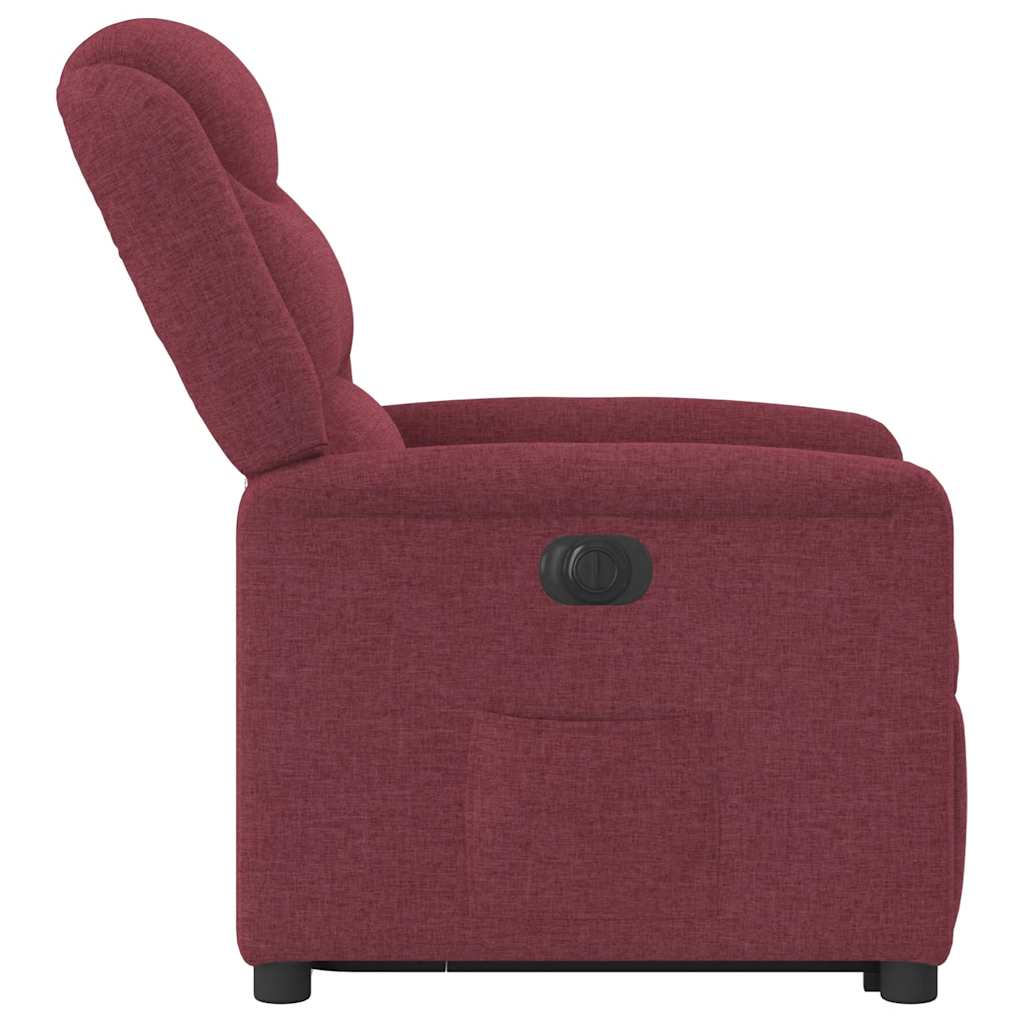 Fauteuil inclinable électrique rouge bordeaux tissu