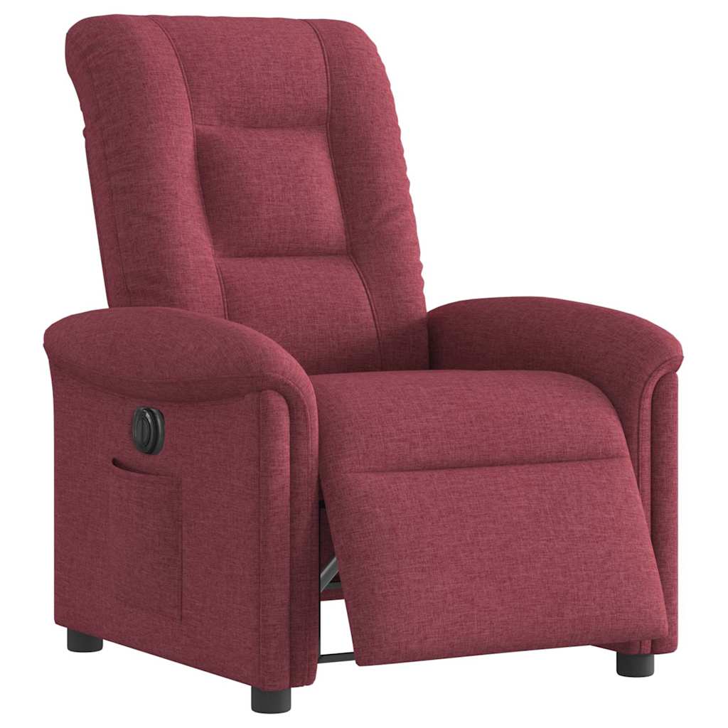 Fauteuil inclinable électrique Rouge bordeaux Tissu