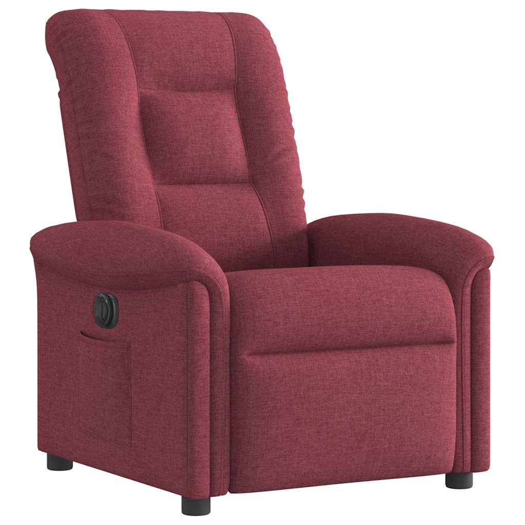 Fauteuil inclinable électrique Rouge bordeaux Tissu