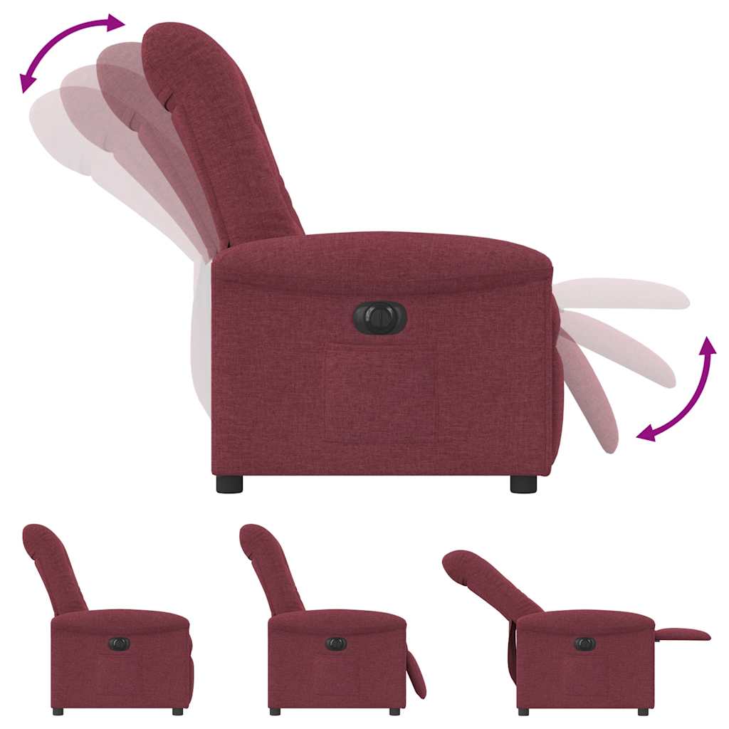 Fauteuil inclinable électrique Rouge bordeaux Tissu