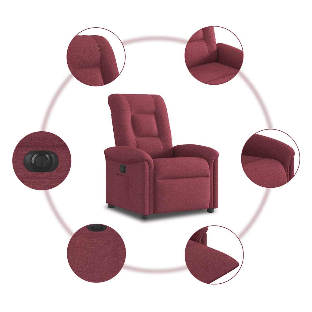 Fauteuil inclinable électrique Rouge bordeaux Tissu