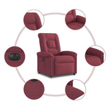 Fauteuil inclinable électrique Rouge bordeaux Tissu