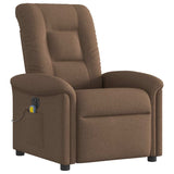 Fauteuil inclinable de massage électrique marron tissu