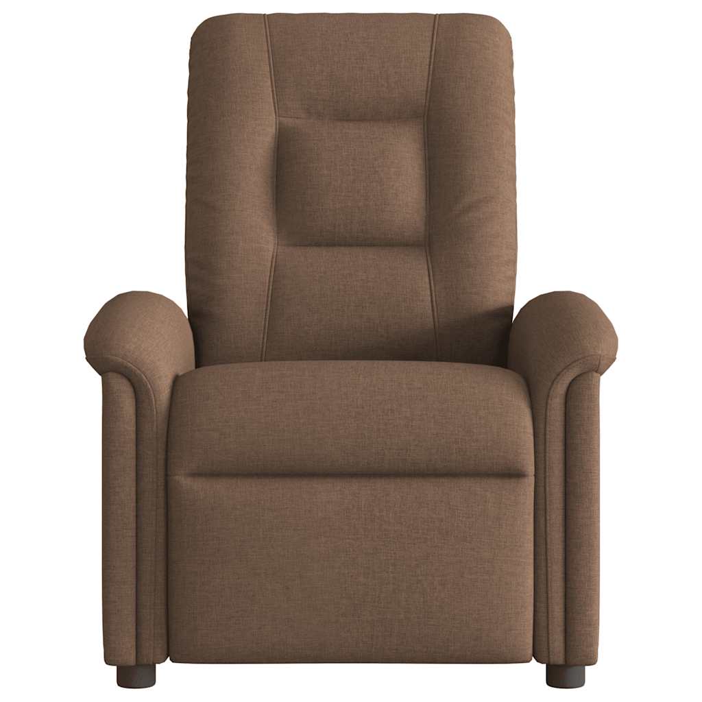 Fauteuil inclinable de massage électrique marron tissu