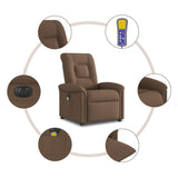 Fauteuil inclinable de massage électrique marron tissu