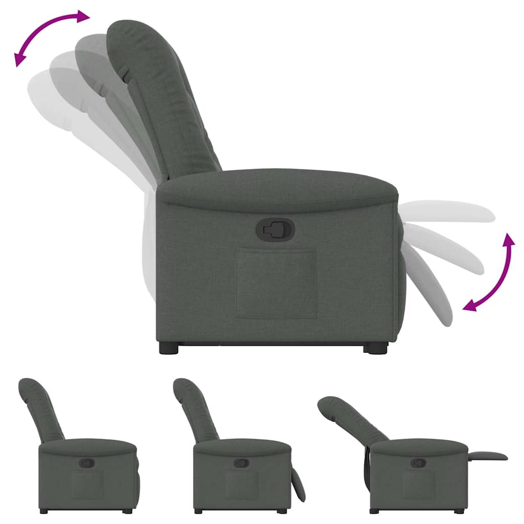 Fauteuil inclinable Gris foncé Tissu