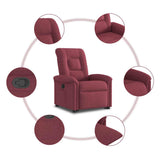 Fauteuil inclinable rouge bordeaux tissu