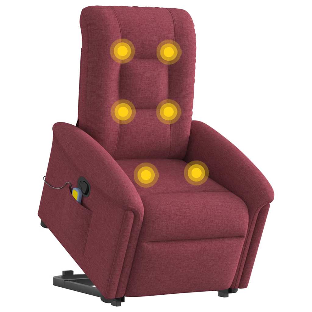 Fauteuil inclinable de massage Rouge bordeaux Tissu