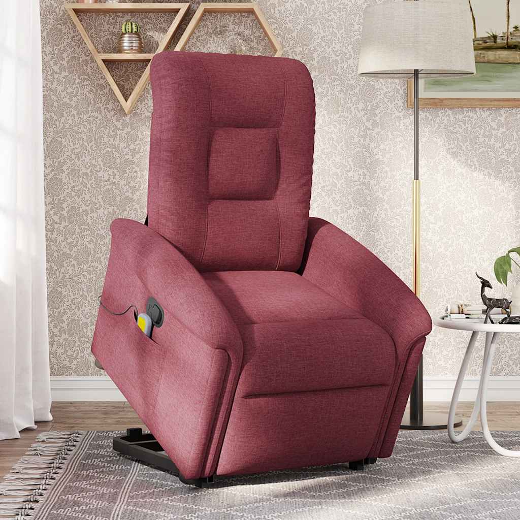 Fauteuil inclinable de massage Rouge bordeaux Tissu