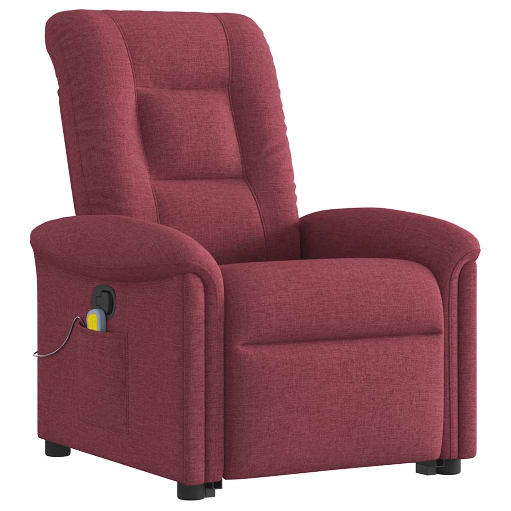 Fauteuil inclinable de massage Rouge bordeaux Tissu