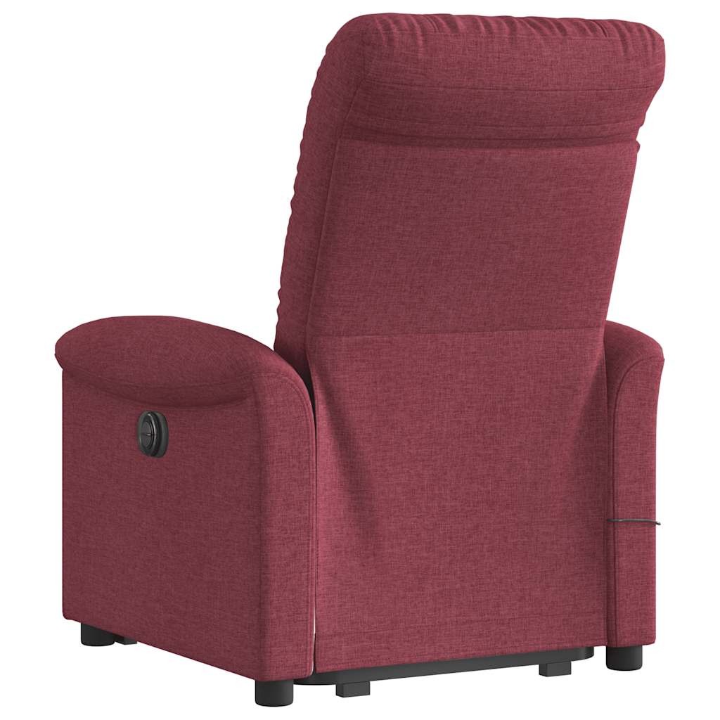 Fauteuil inclinable de massage Rouge bordeaux Tissu