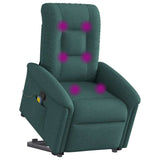 Fauteuil inclinable de massage Vert foncé Tissu