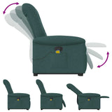 Fauteuil inclinable de massage Vert foncé Tissu