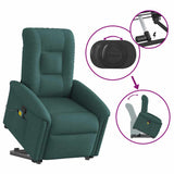 Fauteuil inclinable de massage Vert foncé Tissu