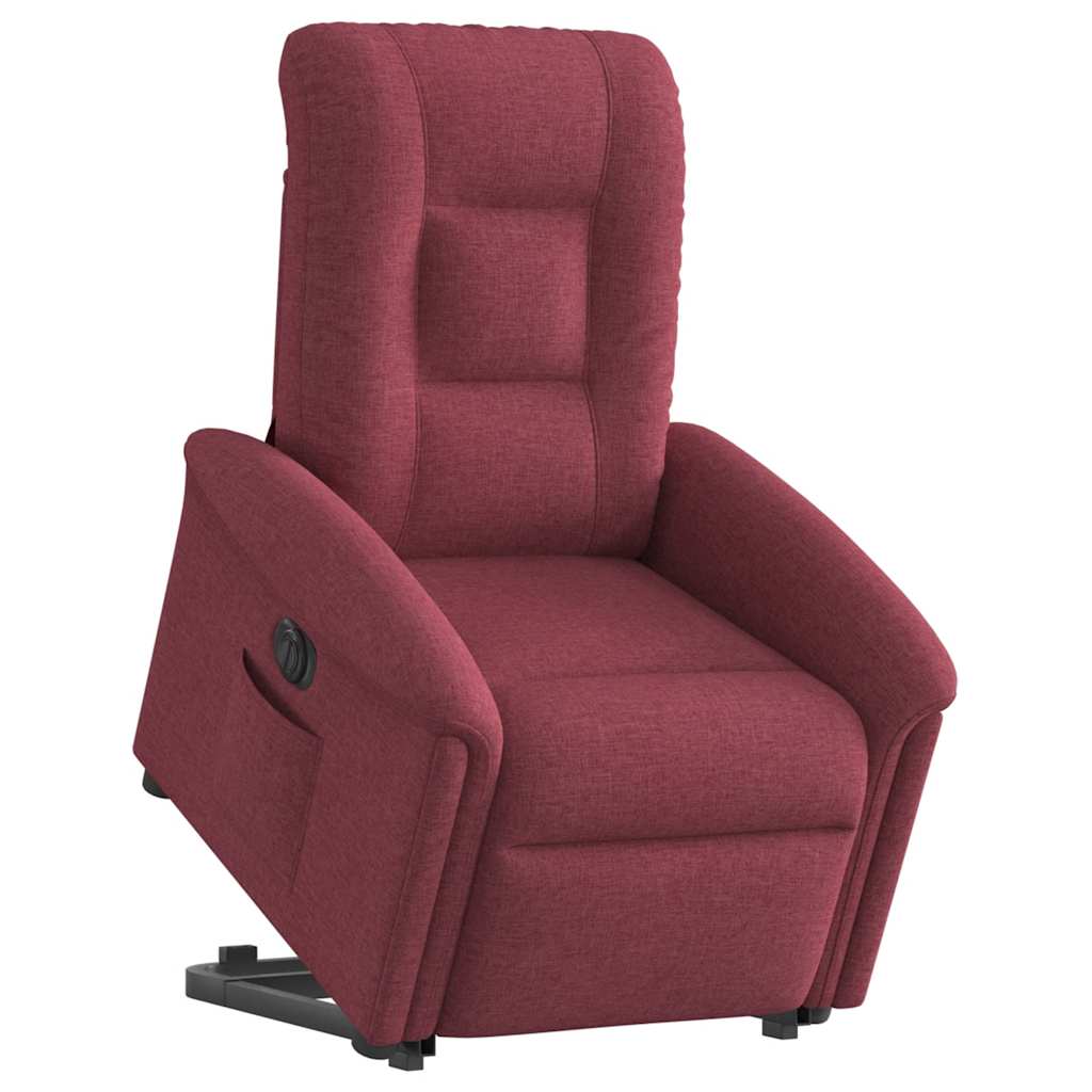 Fauteuil inclinable électrique rouge bordeaux tissu