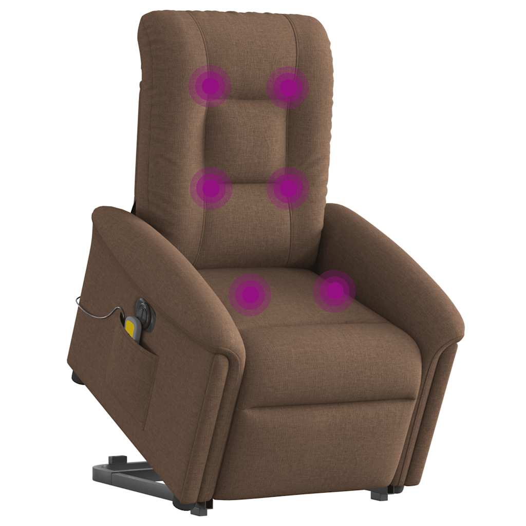 Fauteuil inclinable de massage électrique Marron Tissu