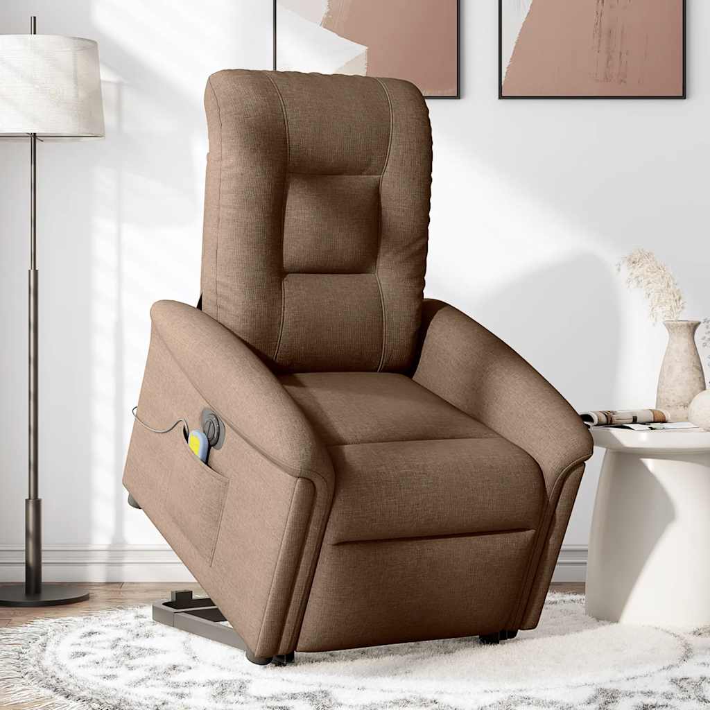 Fauteuil inclinable de massage électrique Marron Tissu