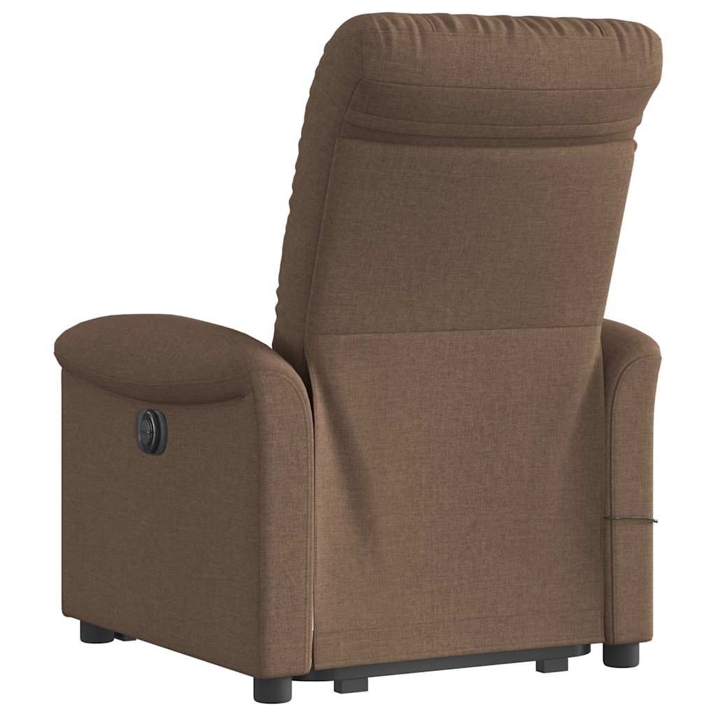 Fauteuil inclinable de massage électrique Marron Tissu