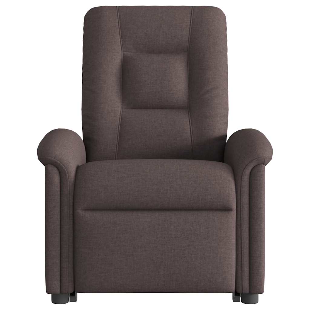 Fauteuil inclinable de massage électrique Marron foncé Tissu