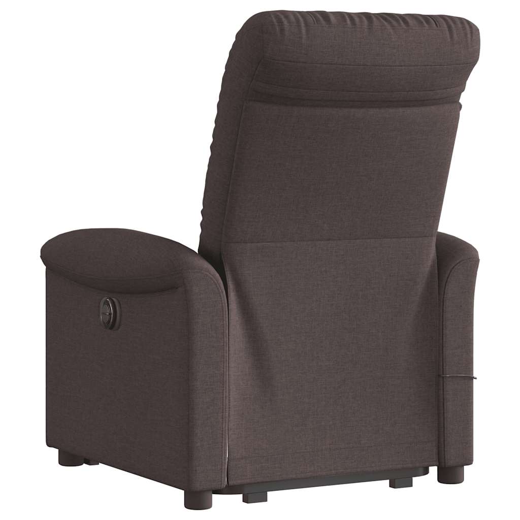 Fauteuil inclinable de massage électrique Marron foncé Tissu