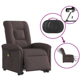 Fauteuil inclinable de massage électrique Marron foncé Tissu