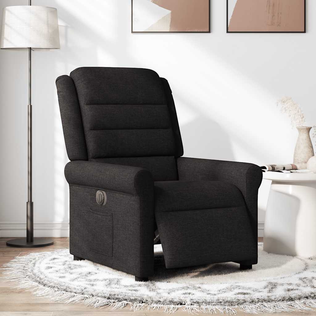 Fauteuil inclinable électrique Noir Tissu