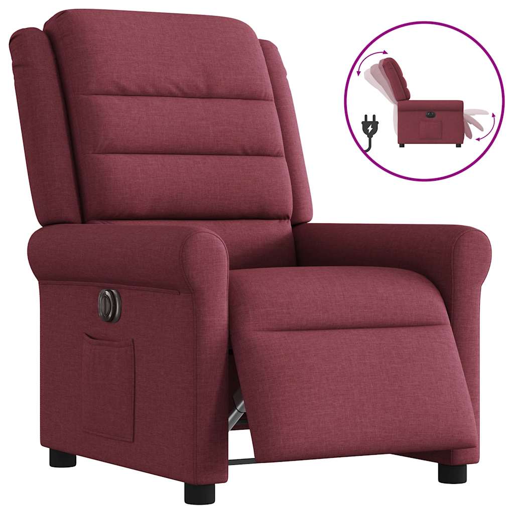 Fauteuil inclinable électrique Rouge bordeaux Tissu