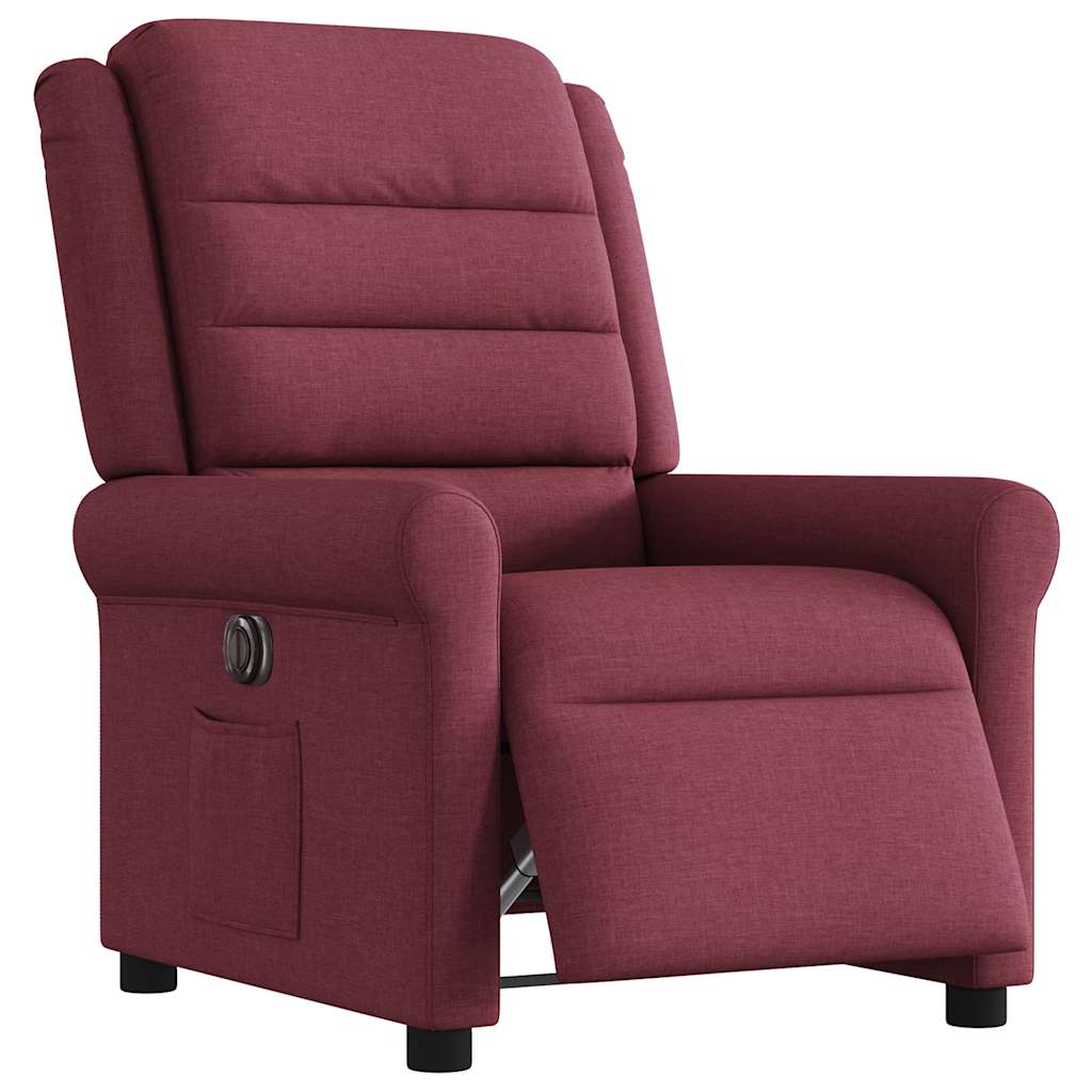 Fauteuil inclinable électrique Rouge bordeaux Tissu