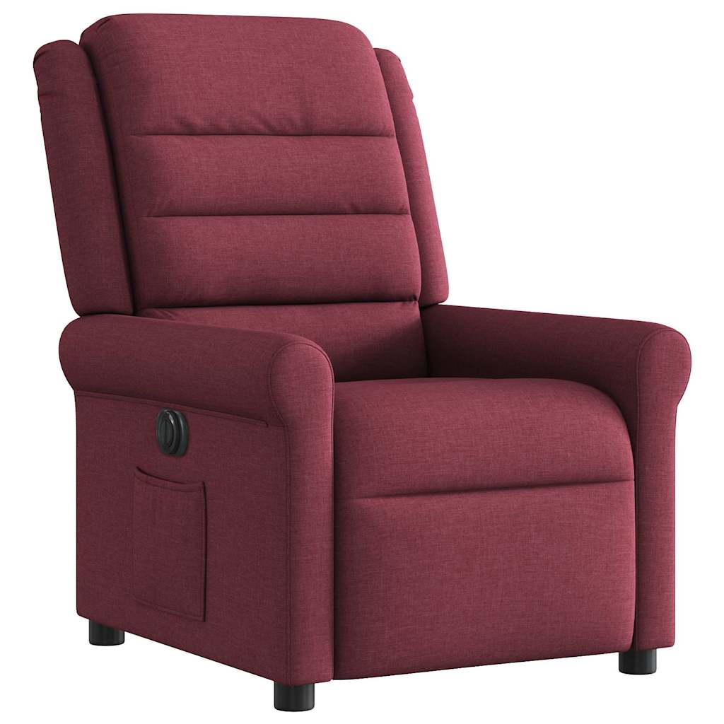 Fauteuil inclinable électrique Rouge bordeaux Tissu