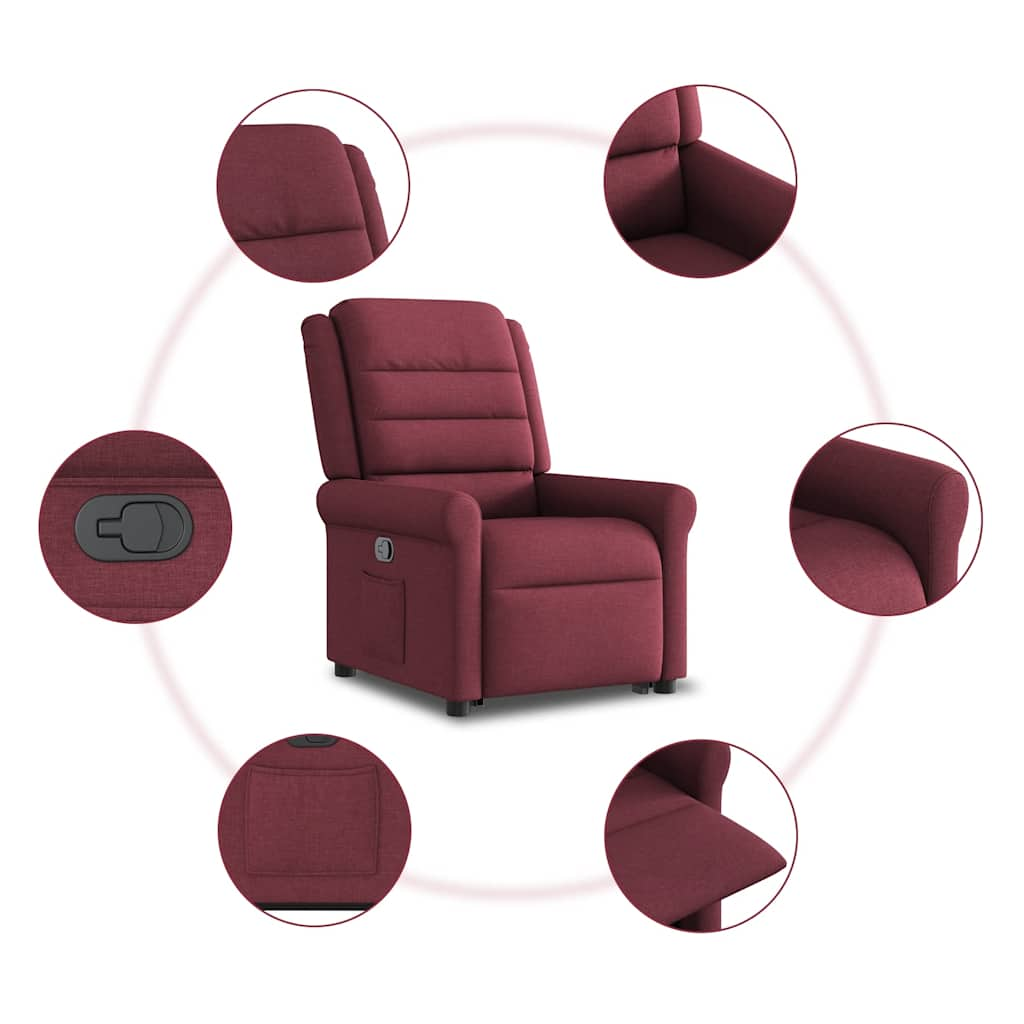 Fauteuil inclinable rouge bordeaux tissu