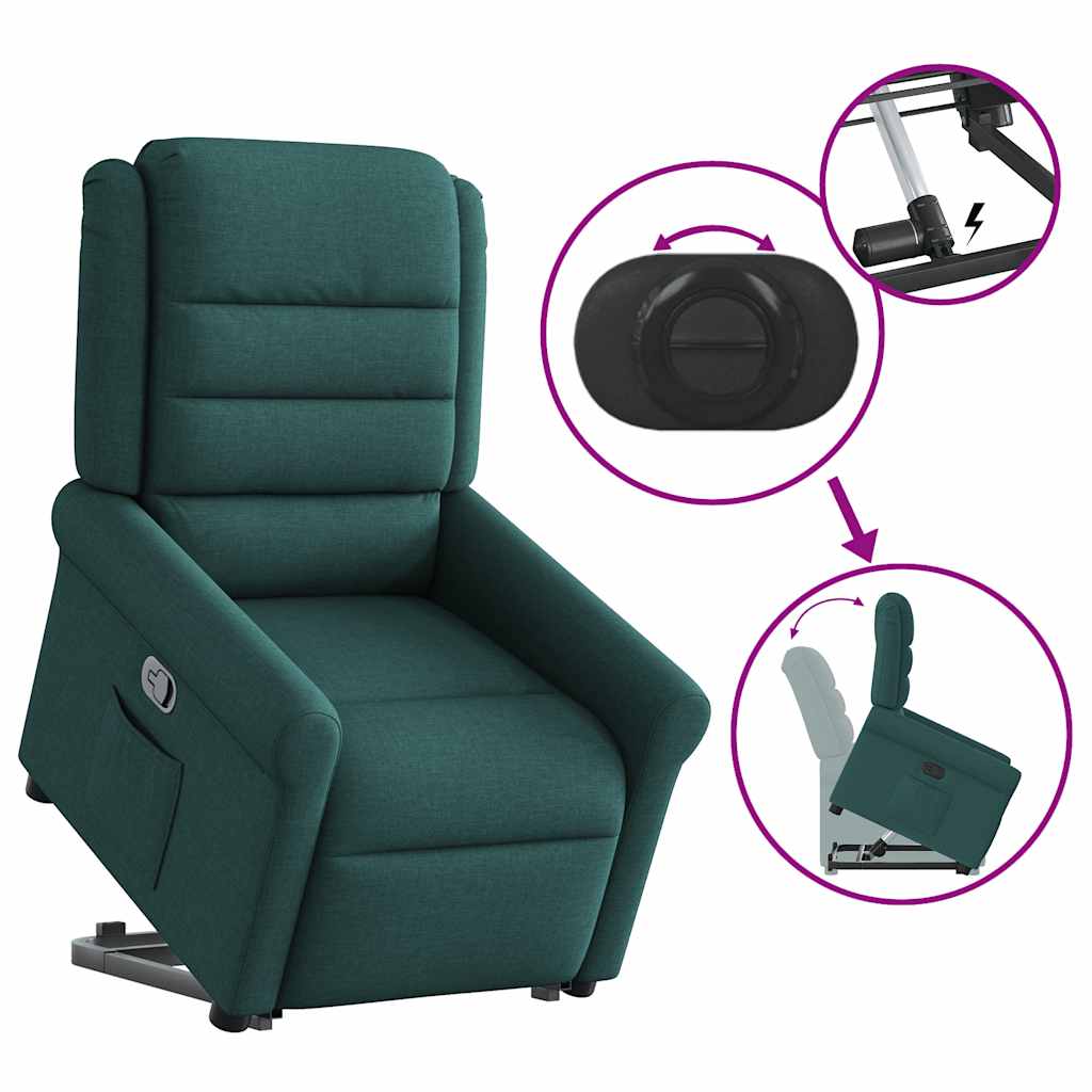 Fauteuil inclinable vert foncé tissu